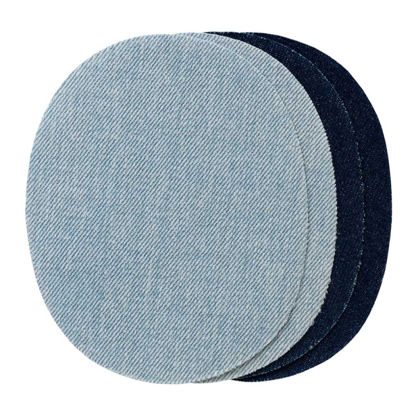 Applikation Flicken hell - und dunkelblau