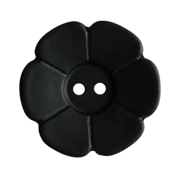 Kinderknopf Blume matt 28 mm schwarz
