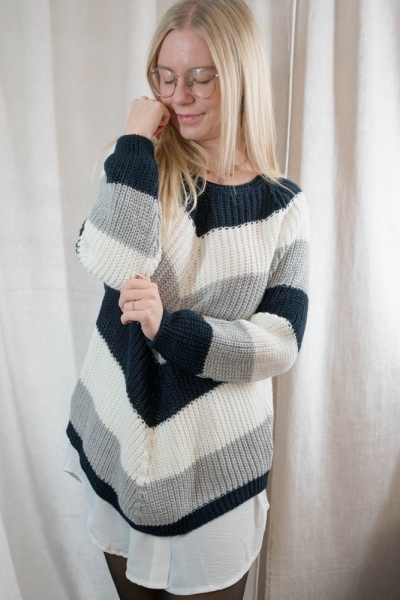 Strick Pullover Stripes Marina navy