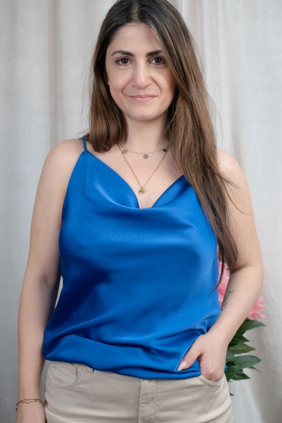 Satin Top Elegance royalblau