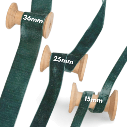 Samtband 36mm tannengrün
