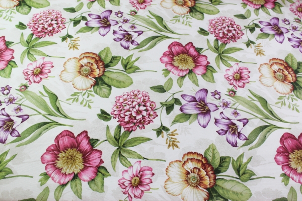 Beschichtete Webware Blumenwelt Vintage Öko Tex 100