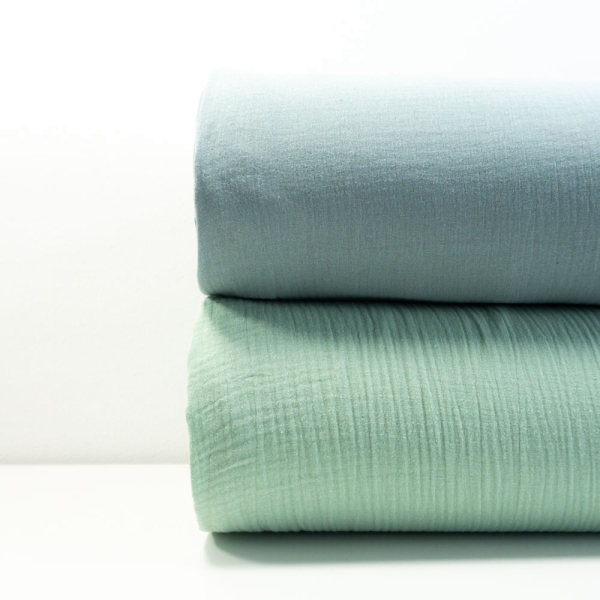 1,5 m Stück Musselin Mara Double Gauze UNI rauchiges mint