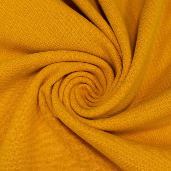 50cm Zuschnitt Feinstrick Bündchen senf