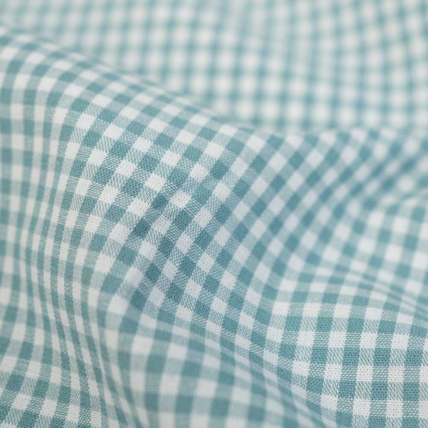Edle Baumwoll Popeline Karo klein 3mm dusty mint