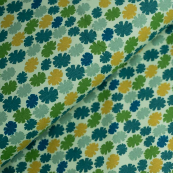 Baumwolljersey Blätter dusty mint