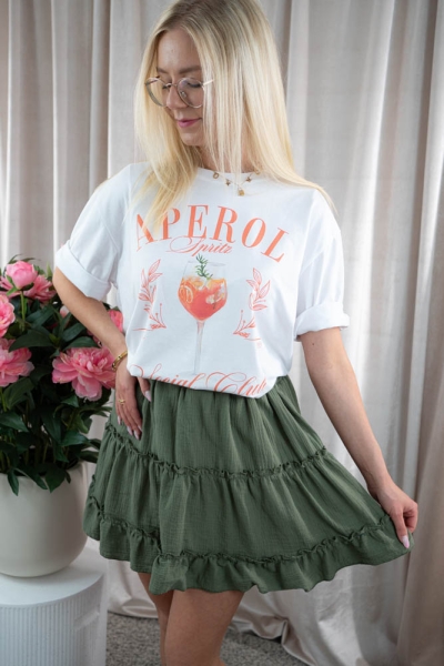 Musselin Stufenrock Lucia khaki