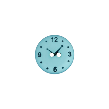 Prym Knopf Uhrenmotiv 15mm blau
