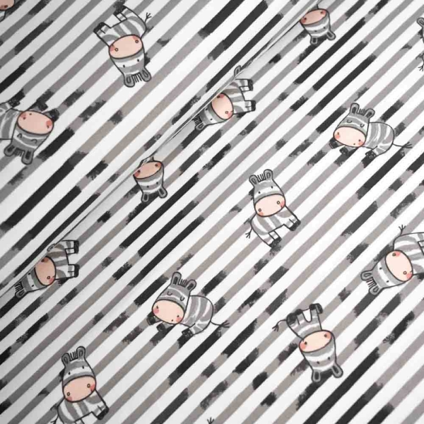 Baumwolljersey Zebra Streifen anthra