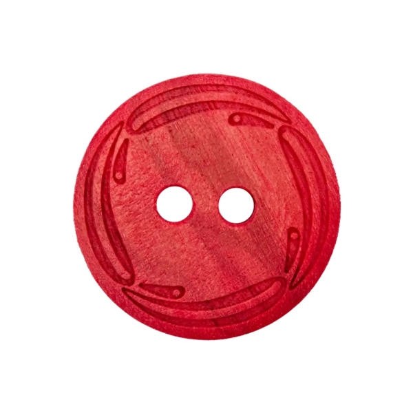 Holzknopf Ranke 23mm rot