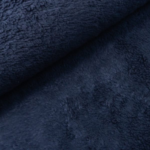 Baumwoll Teddyplüsch navy