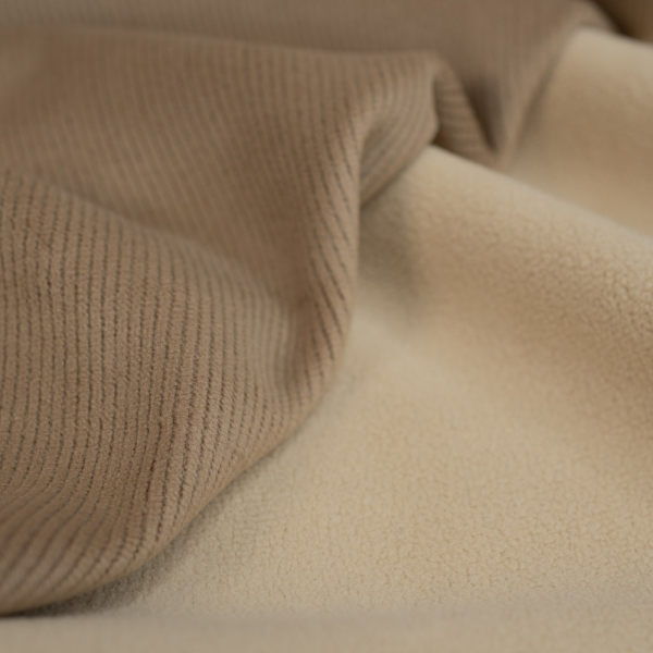 Cord Doubleface mit Fleece Innenseite beige