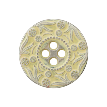 Prym Metallknopf verziert Blüten 20mm gelb