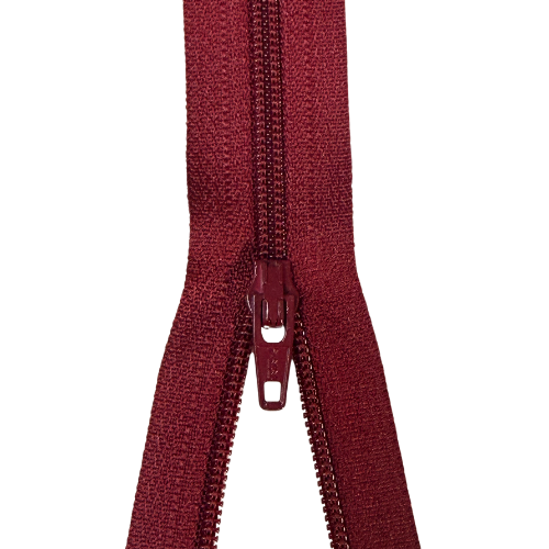 YKK nicht teilbarer Reißverschluss kleine Spirale weinrot
