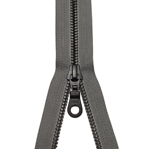 YKK teilbarer Reißverschluss Metall hellgrau 80cm