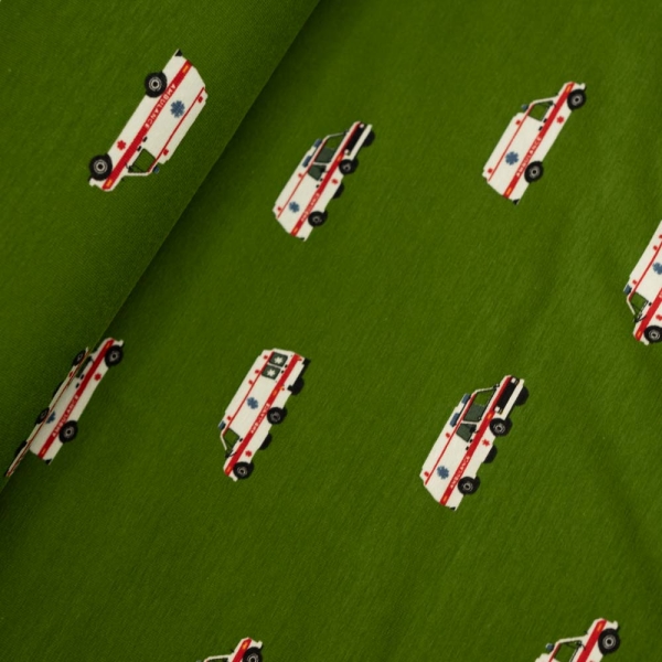 Baumwolljersey Krankenwagen oliv