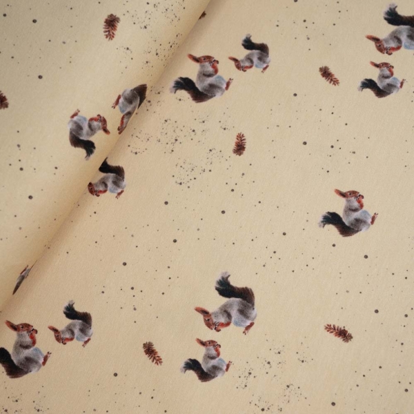 Baumwolljersey Eichhörnchen hellbeige