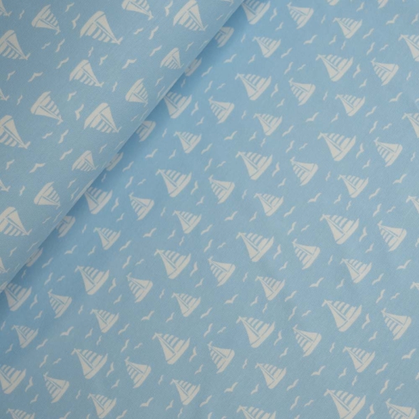 Baumwolljersey Schiffchen hellblau