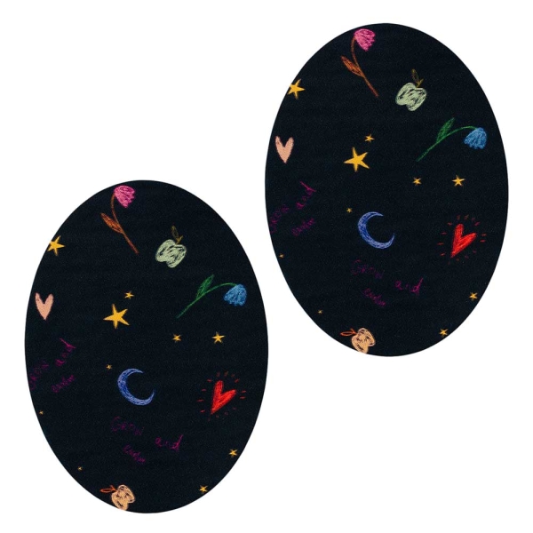 Applikation Skizzen Flicken 2 Stk.