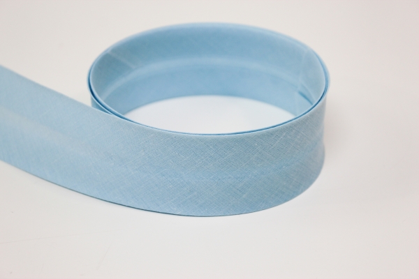 Schrägband 2cm oder 4cm breit vorgefalzt hellblau 40mm