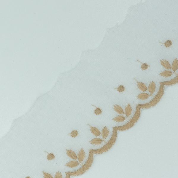 Baumwoll Spitzenborte Sprösslinge sand 3,5cm