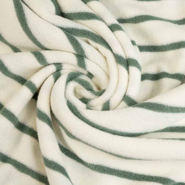 Frottee Jersey Streifen ecru-salbei