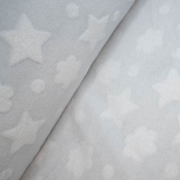 Wellnessfleece Stern & Blume hellgrau