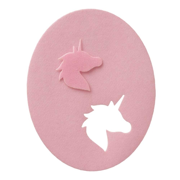 Applikation Stoffflicken Einhorn rosa