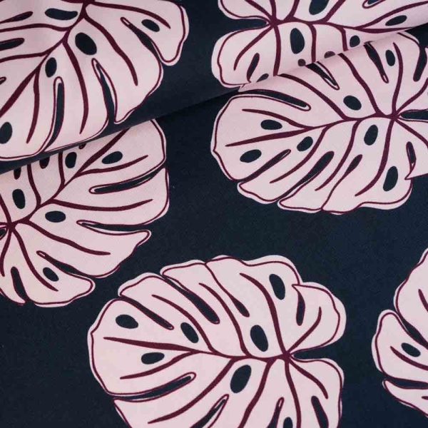 Canvas Blätter navy