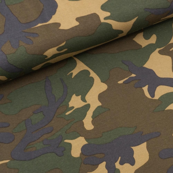 Baumwolljersey Camouflage khaki