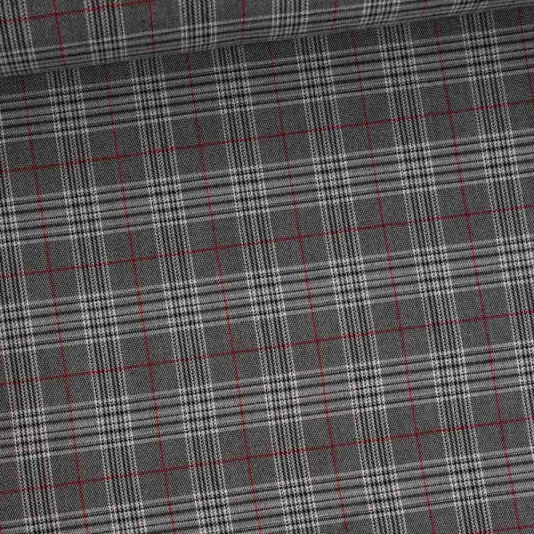Twill Wool Touch Tartan Check mittelgrau