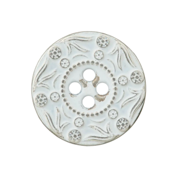 Prym Metallknopf verziert Blüten 20mm weiß