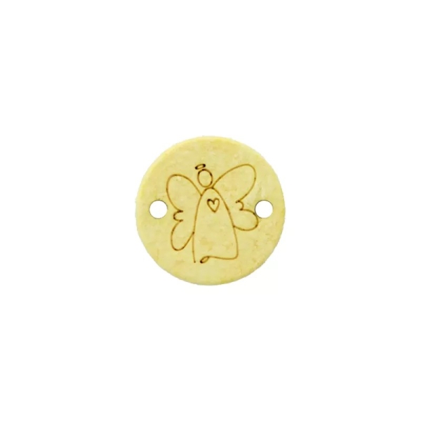 Zierteil Happy Engel mit Herz gelb 15mm