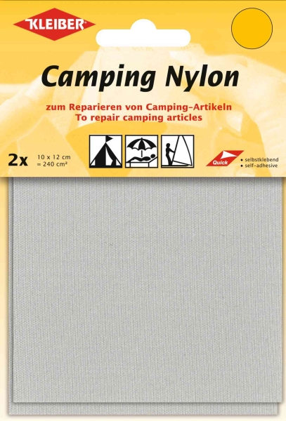 Kleiber Applikation Klebeflicken Camping Nylon hellgrau