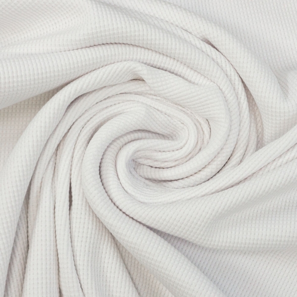 Bio-Baumwoll Waffelstrick Jersey weiß