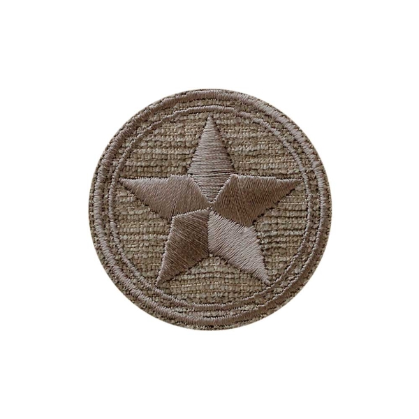 Applikation Stern im Kreis grau