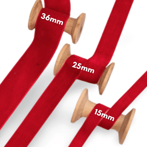 Samtband 36mm rot