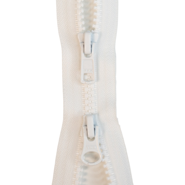 YKK 2-Wege-teilbarer Reißverschluss Jacken Kunststoff grob weiß