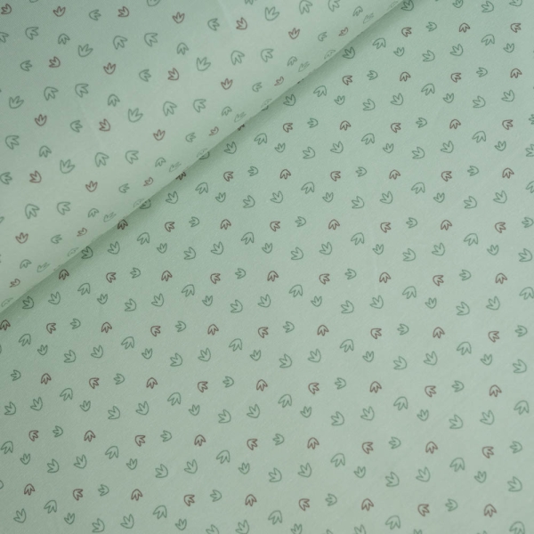 Baumwolljersey kleine Blumen mint