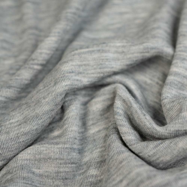 Merino Jersey hellgrau melange