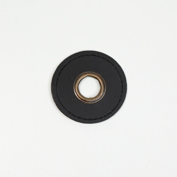 Kunstleder-Ösen Patches Rund 10mm schwarz