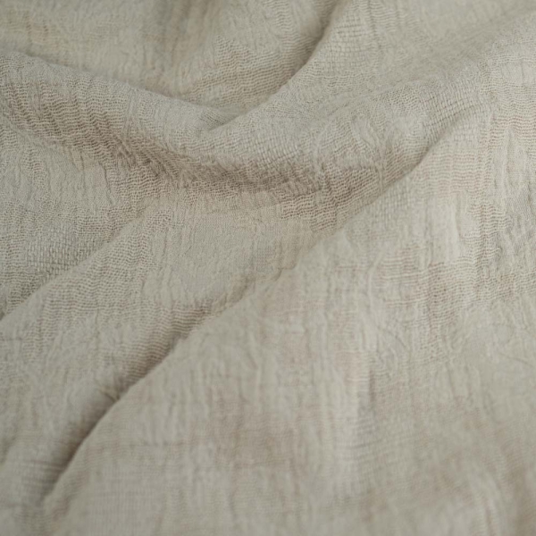 Baumwolle Leinen Blumen beige
