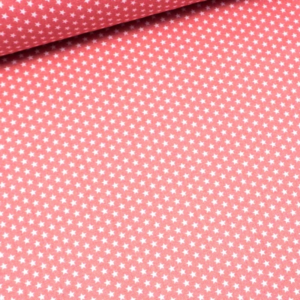 Edle Baumwollwebware Popeline Mini Sterne altrosa