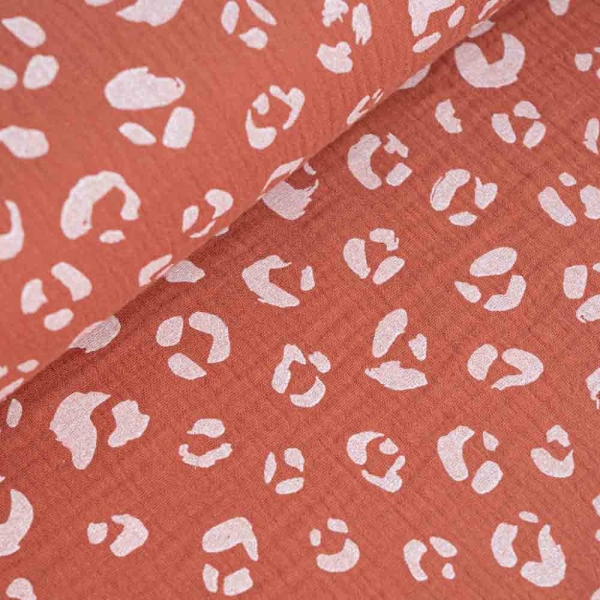 Musselin Double Gauze Leo terra