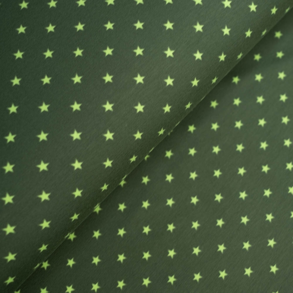 Baumwolljersey Kleine Sterne khaki