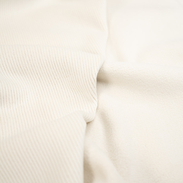 Cord Doubleface mit Fleece Innenseite ecru