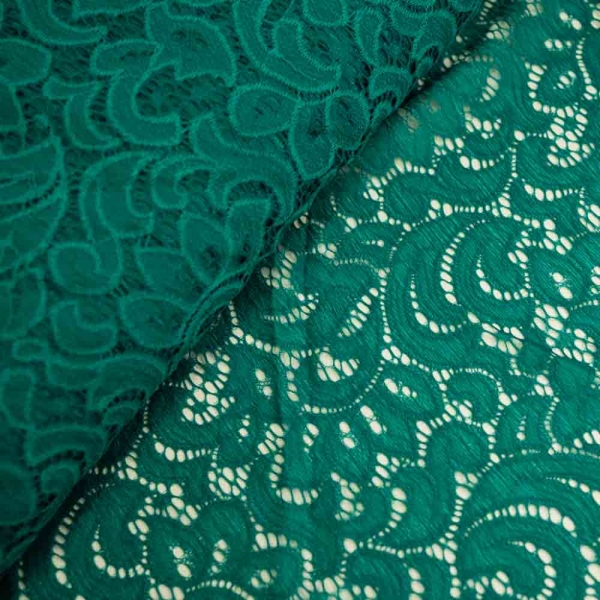 Italienische Spitze STRETCH dunkelgrün