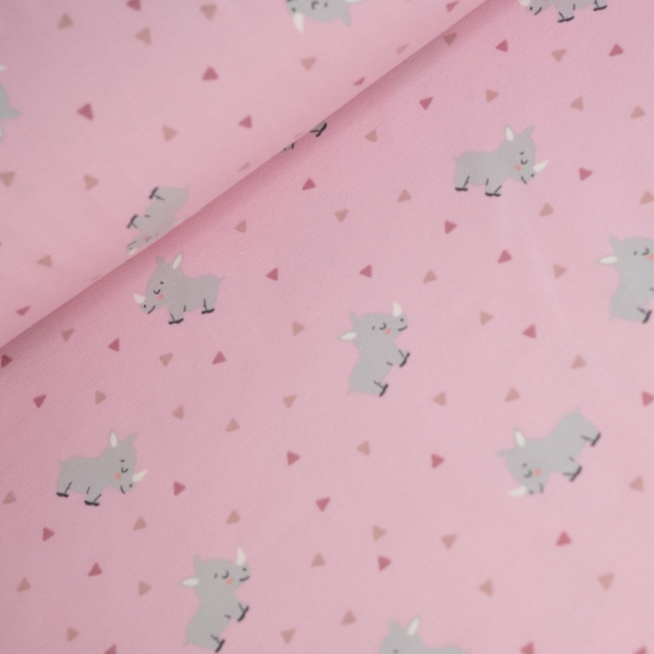 Baumwolljersey Nashorn rosa