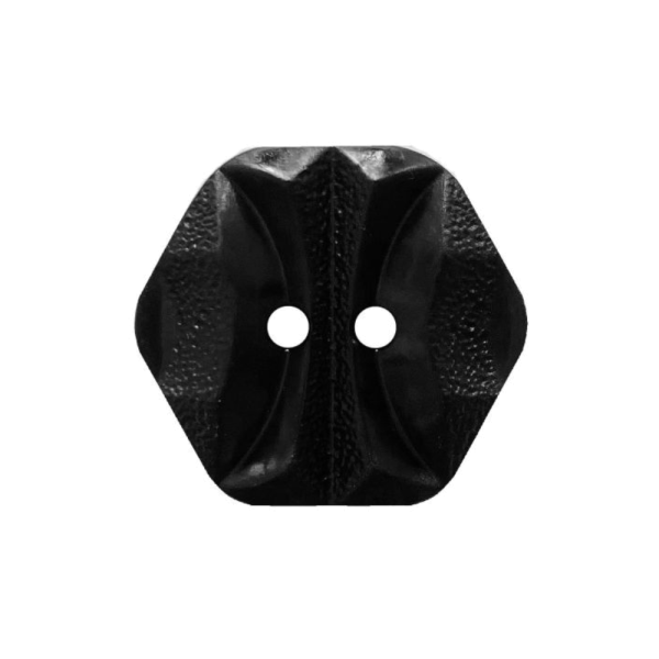 Modeknopf Sechseckig 18 mm schwarz