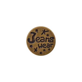 Prym Jeansknopf Schriftzug Jeanswear 17mm altmessing